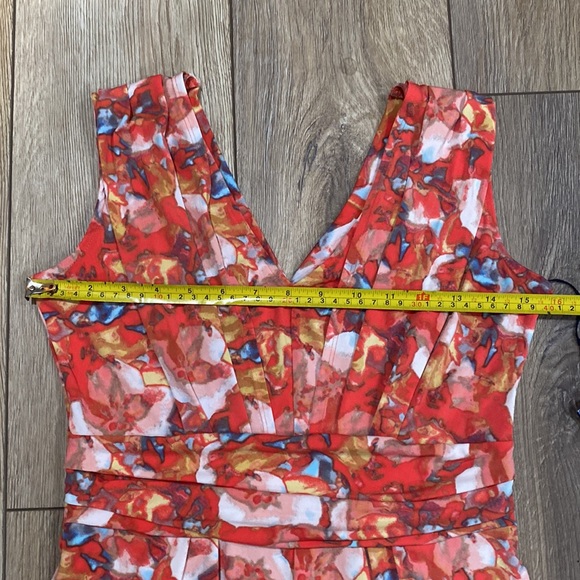 NWT SIMPLY VERA WANG Coral Pink Floral Midi Dress XS - Picture 8 of 13